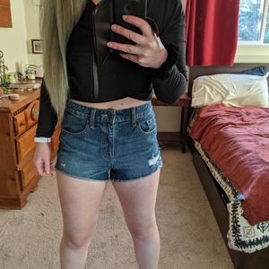 High Rise Jean Shorts